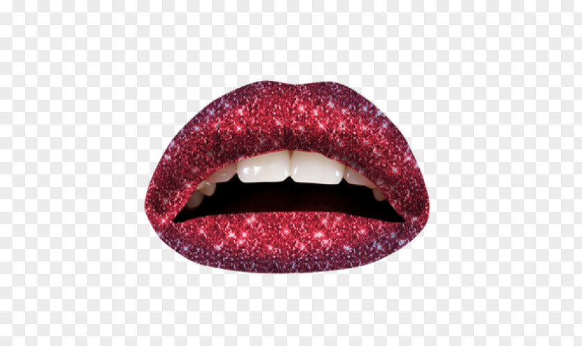 Lipstick Violent Lips Tattoo Glitter Red PNG