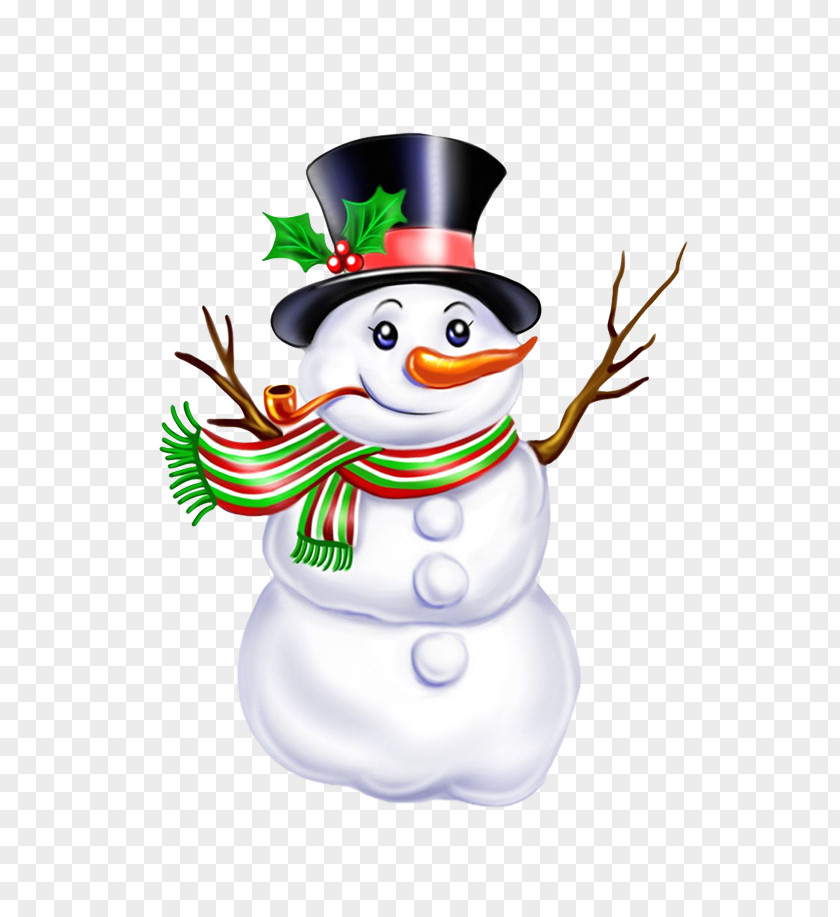 Cute Snowman Christmas Cartoon Illustration PNG