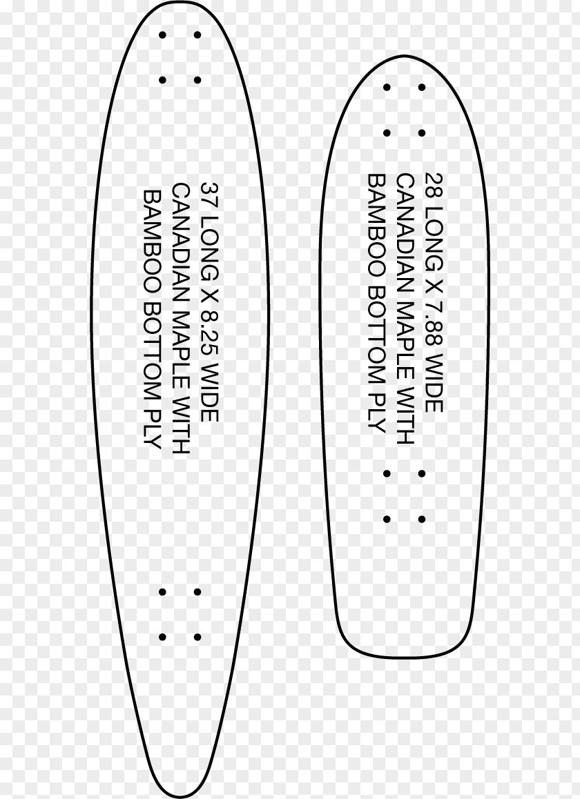 Surfboard Bite Longboard Skateboarding Penny Board Template PNG