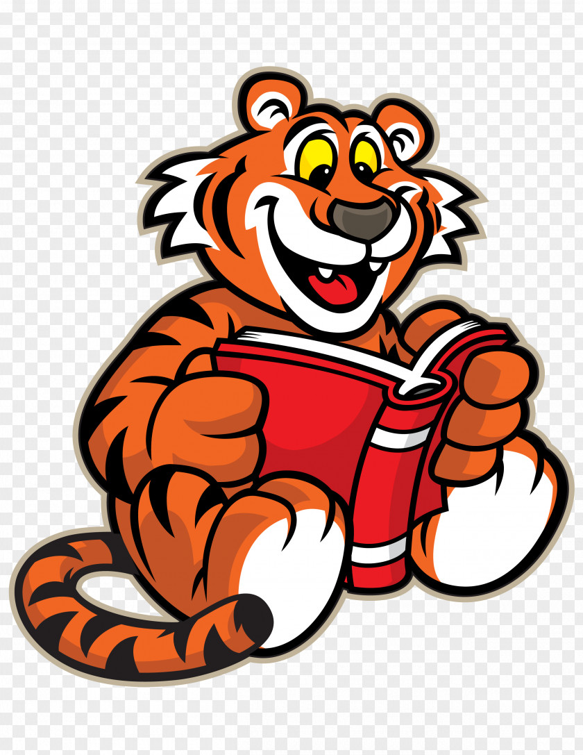 Tiger Mason Crest Elementary School Book Reading Clip Art PNG