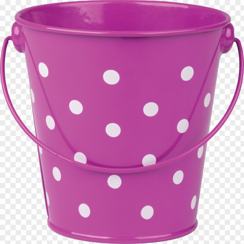 Bucket Polka Dot Plastic Handle PNG
