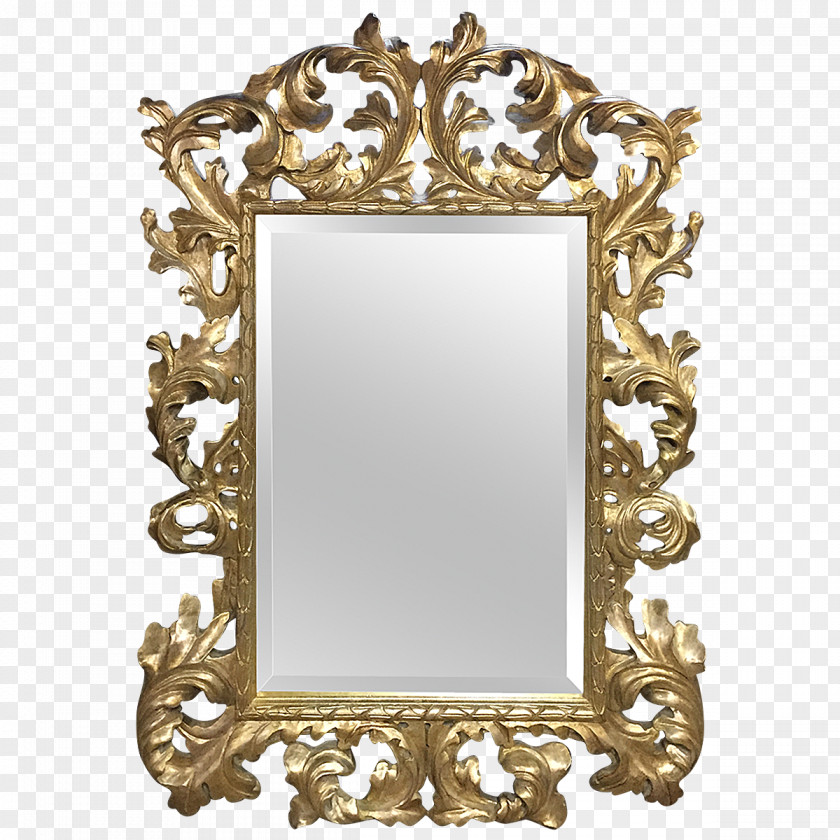 Continental Carved Mirror Rectangle PNG