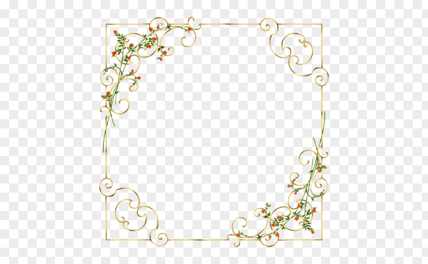 Elegant Border Of Flowers And Plants Clip Art PNG
