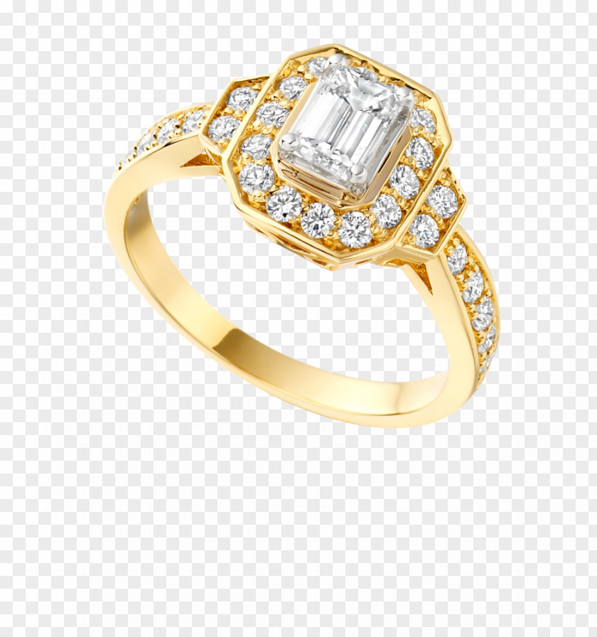 Gold Shapes Wedding Ring Body Jewellery PNG