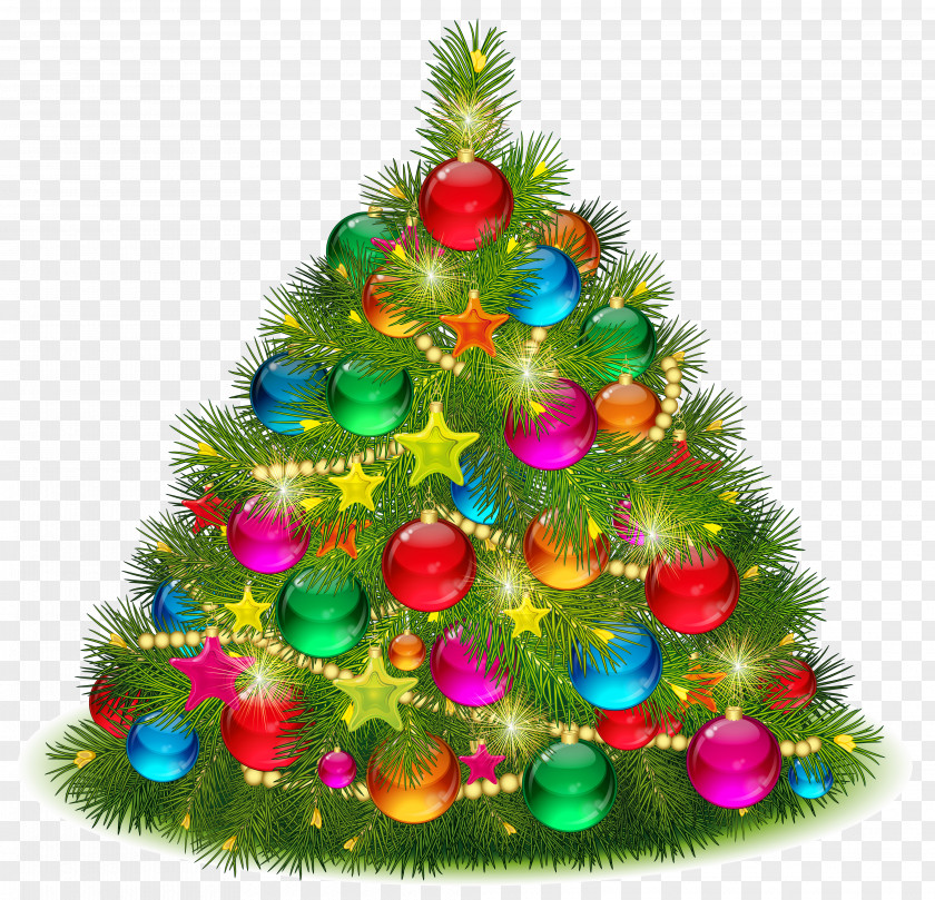 Large Transparent Decorated Christmas Tree Clipart Day Clip Art PNG