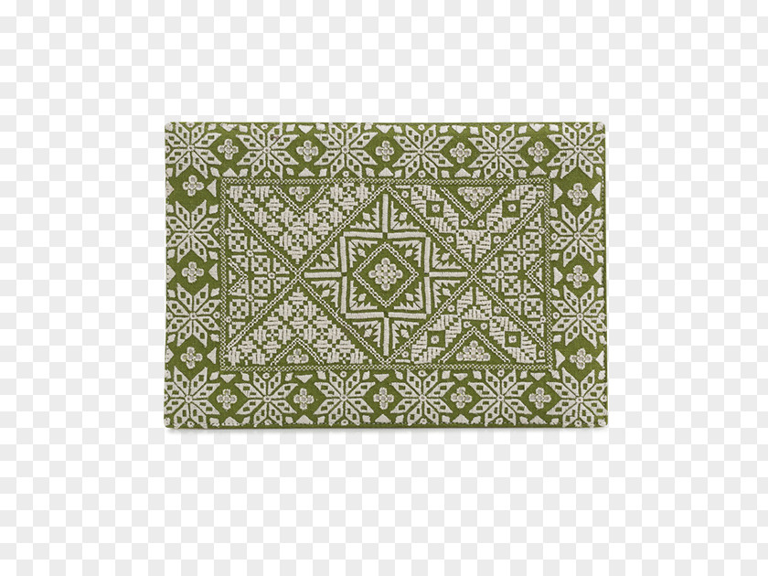 Linen Thread Place Mats Green Rectangle PNG