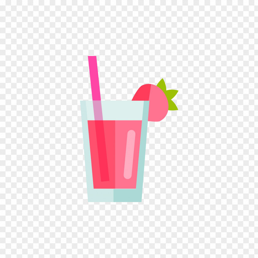 Red Strawberry Juice Milkshake Non-alcoholic Drink Drinking Straw PNG