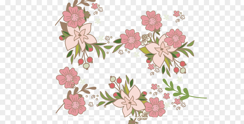 Vector Flowers Flora Textile Petal Cherry Blossom Pattern PNG