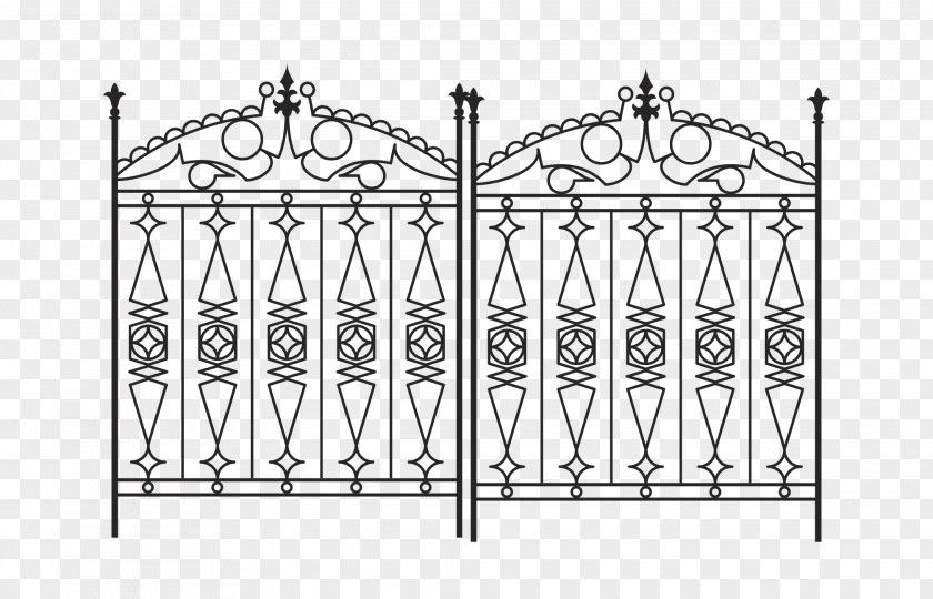 Vector Material European Iron Gate Pattern Clip Art PNG