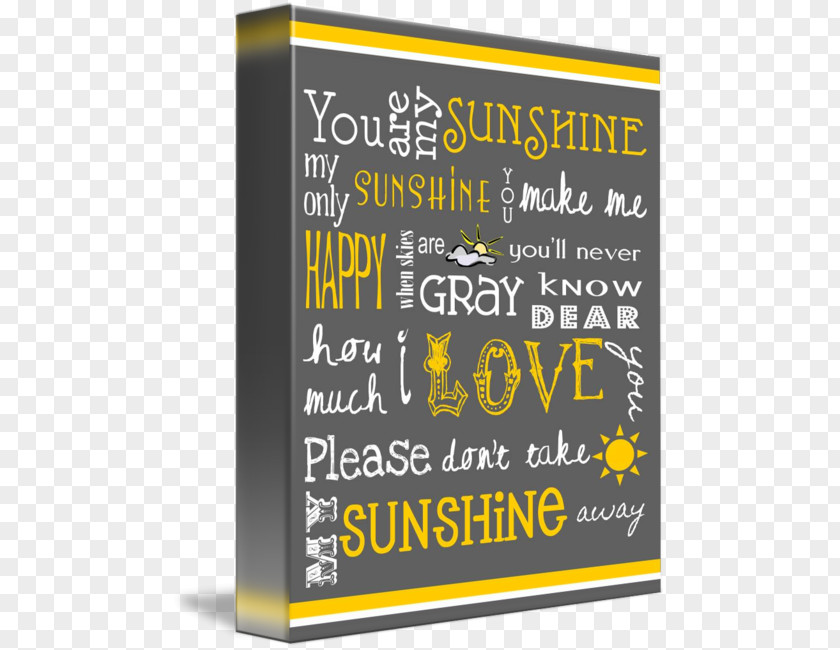 You Are My Sunshine Gallery Wrap Font Canvas Poster Art PNG