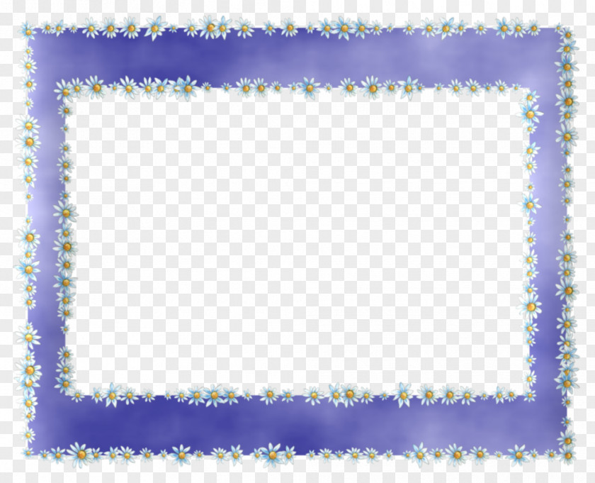 Blue Flower Border Picture Frames Purple Violet PNG