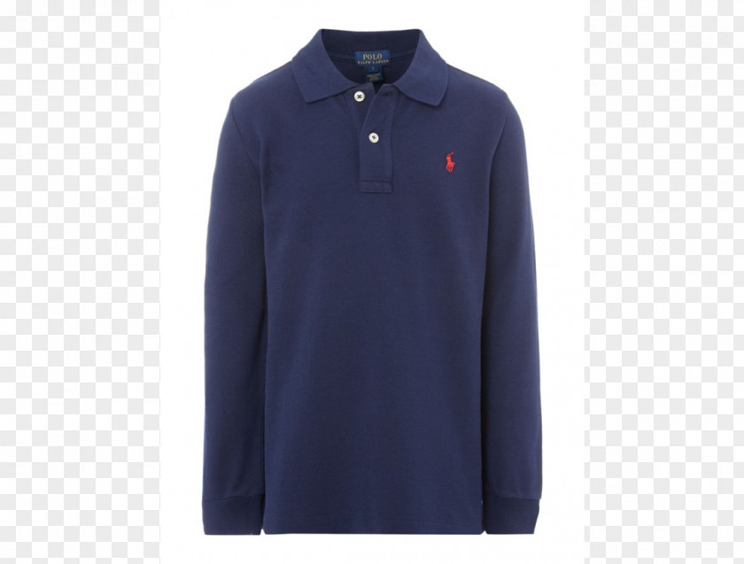 T-shirt Long-sleeved Polo Shirt Cobalt Blue PNG