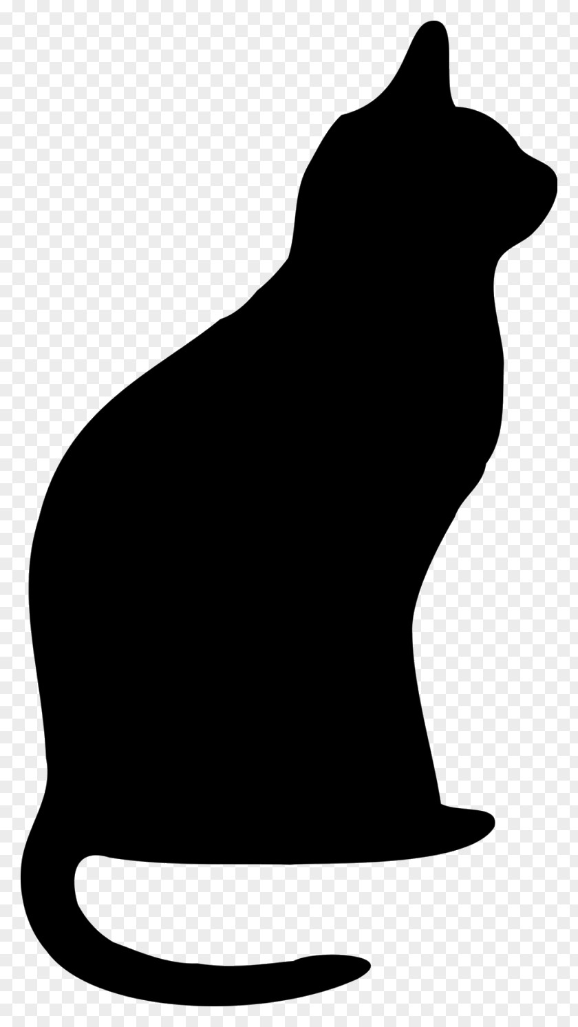 Blackandwhite Tail Cat Silhouette PNG