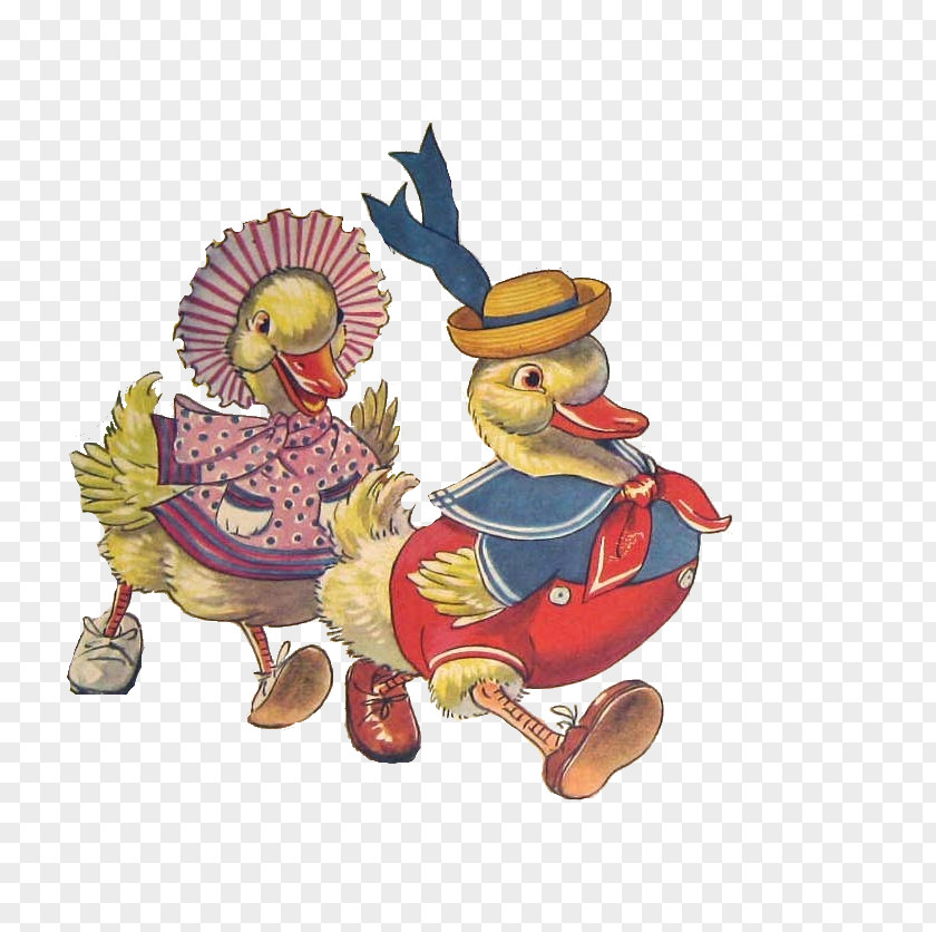 Ugly Duckling Rooster Cartoon Figurine PNG