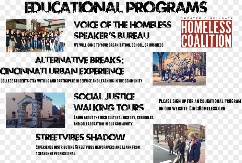 EducatioN Flyer Greater Cincinnati Coalition For The Homeless Homelessness National Speakers Bureau Education PNG