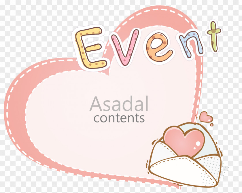 Cartoon Love Can Type The Title Box Border PNG