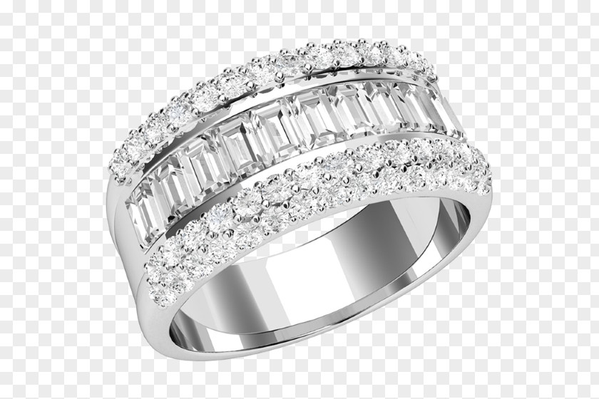 Diamond Ring Settings Baguettes Cut Engagement Brilliant PNG