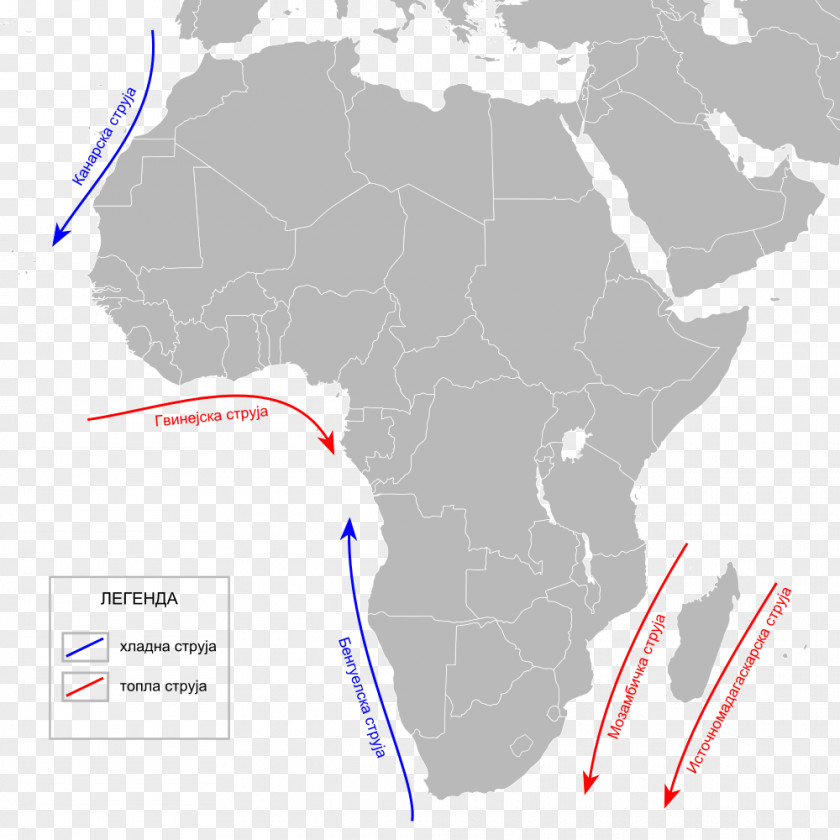 Map Algeria–South Africa Relations East PNG