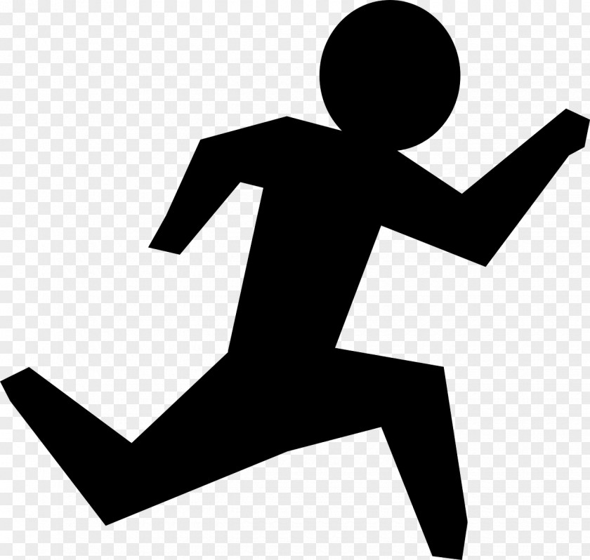 Men And Women Jogging Black White Running Drawing Clip Art PNG