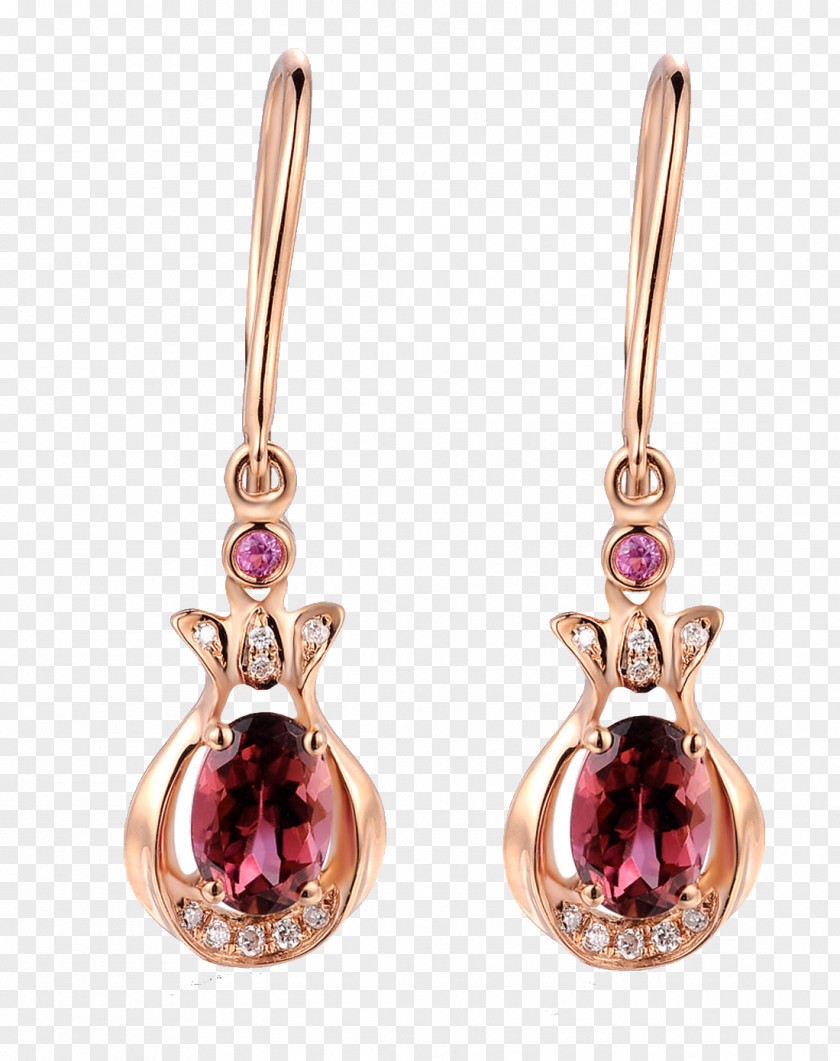 Pink Gemstone Earrings Earring Ruby Necklace PNG