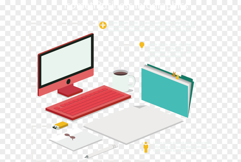 Vector Hand-drawn Computer Flat Design Microsoft Office PNG