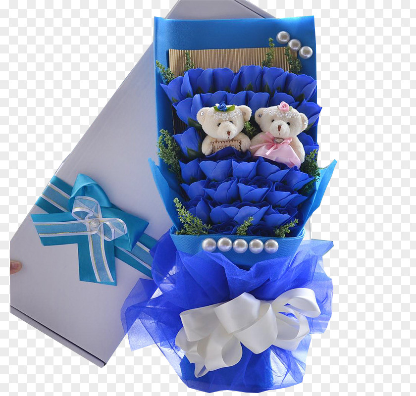 Blue Rose Bouquet Gift PNG