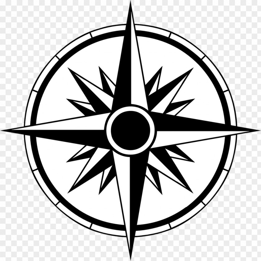 Compass Nautical Star Tattoo Rose Decal Sticker PNG