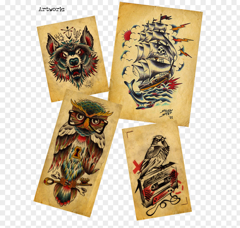 HairCut Man Owl Tattoo Font PNG