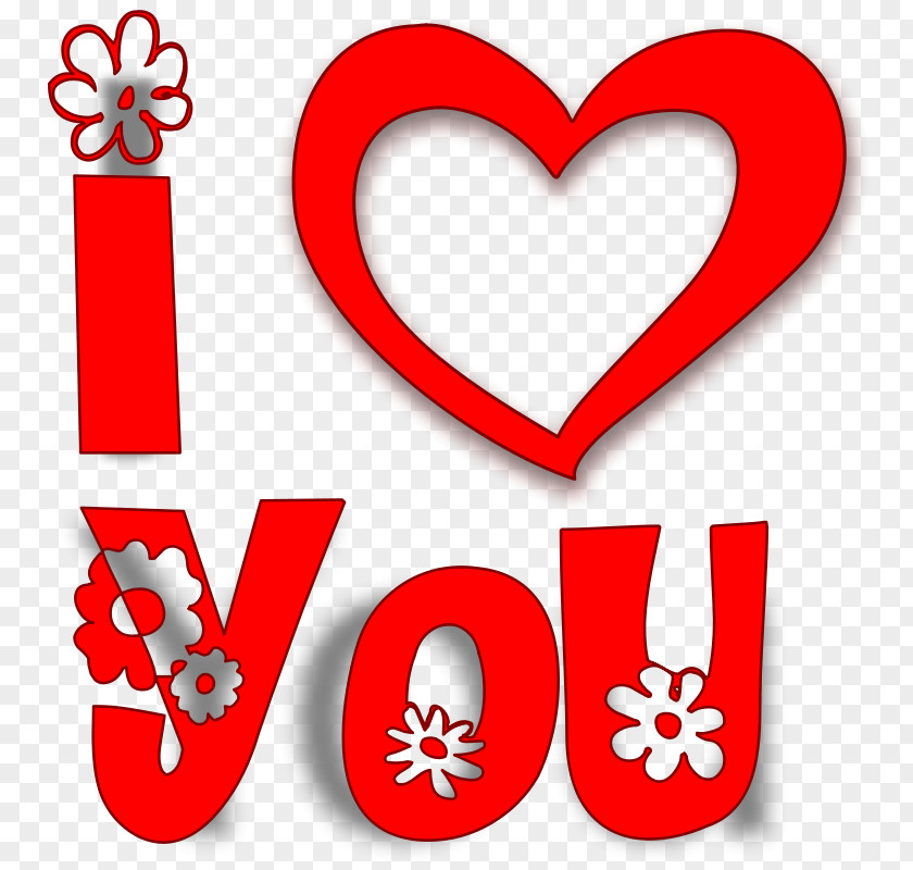 Love You Heart Clip Art PNG