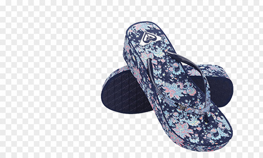 Roxy Blue Floral Wedges Sandals Flip-flops Potato PNG