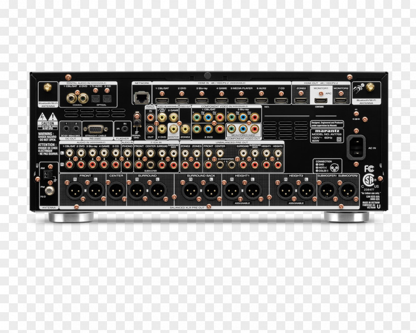 Tisha B Av Marantz AV7704 11.2-Channel Network A/V Preamplifier Home Theater Systems AV Receiver PNG