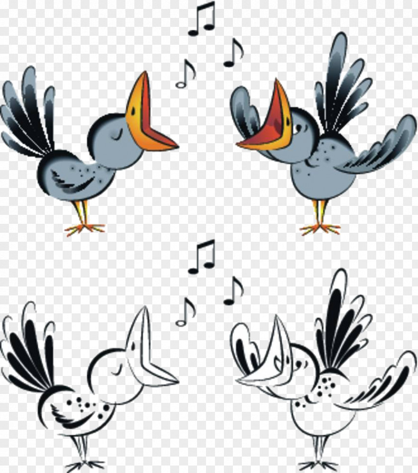 Cartoon Bird Singing Material Crows Stock Photography Clip Art PNG
