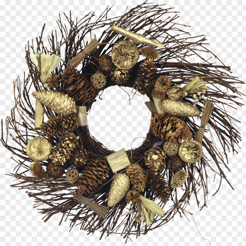 Wreath Conifer Cone Christmas Decoration Ornament PNG