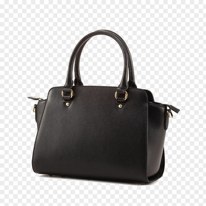 Black Women's Handbag Tote Bag Leather Woman Strap PNG