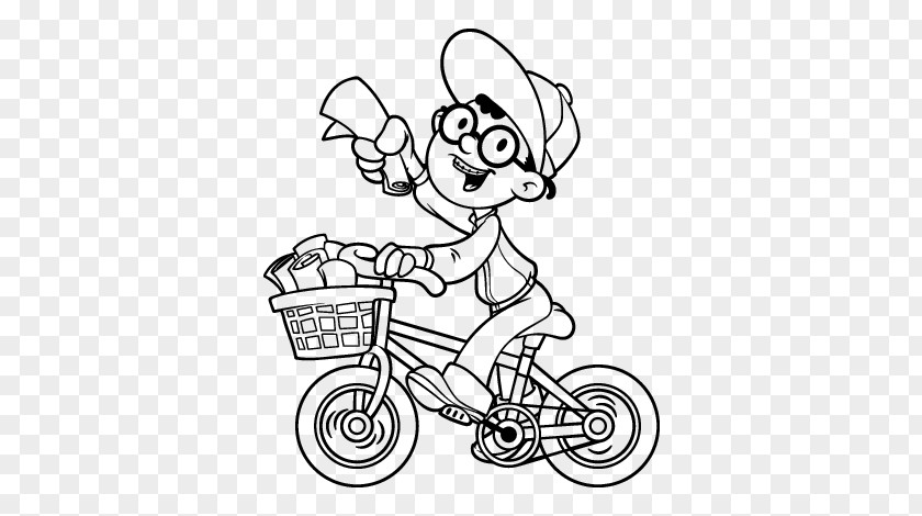 Bicycle Paperboy Newspaper Drawing PNG