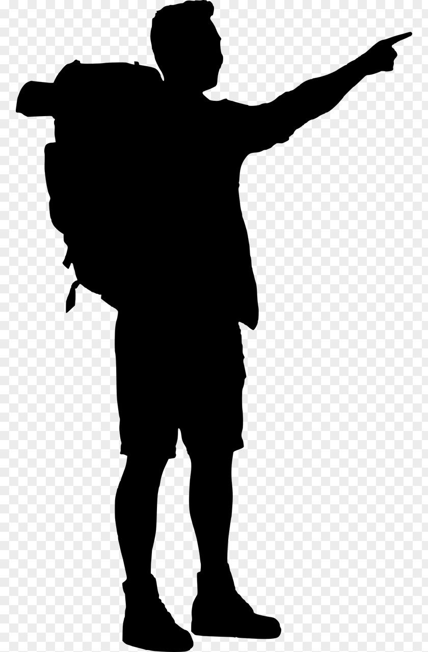 Hiking Man Travel Clip Art Silhouette Vector Graphics PNG