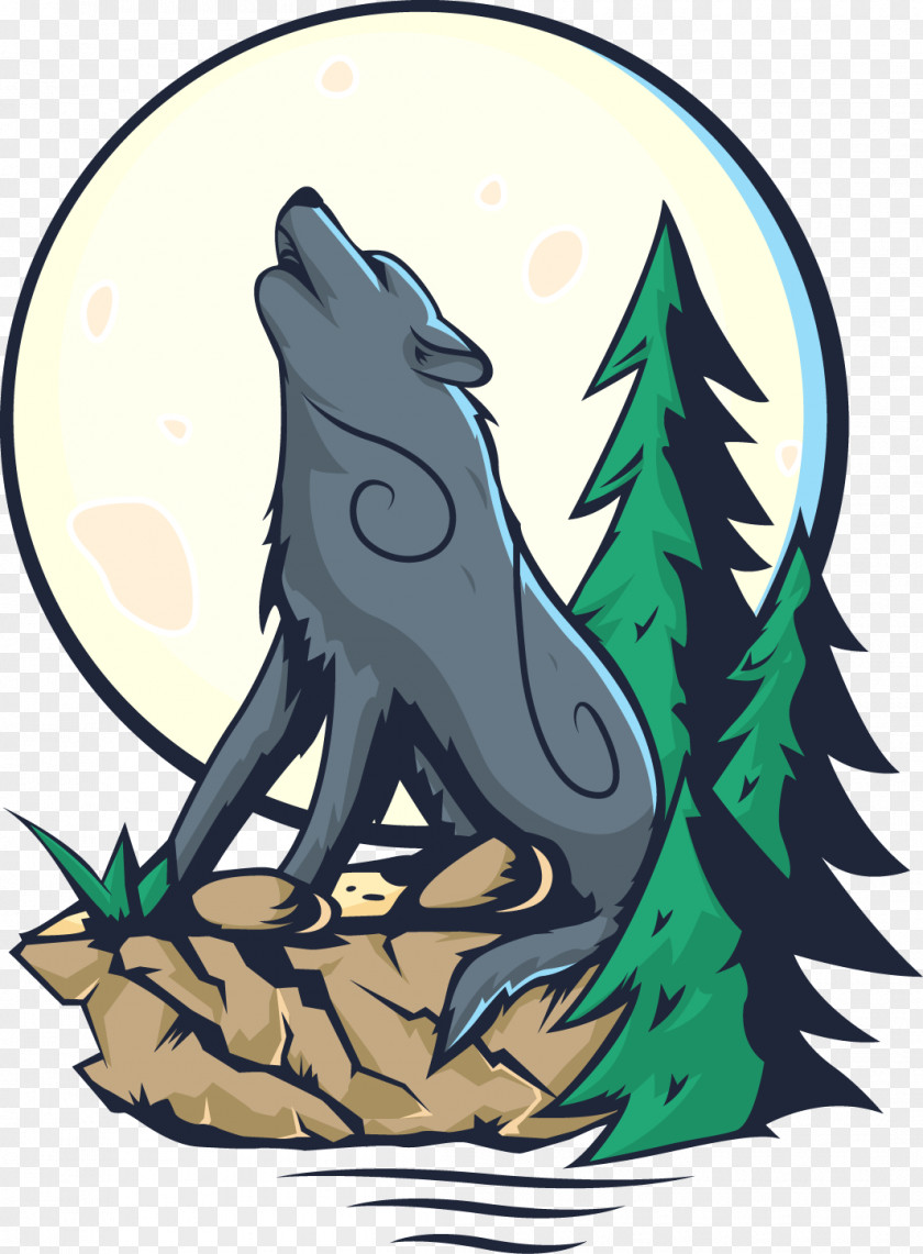 Vector Wolf Whistled Across The Sky Gray Illustration PNG