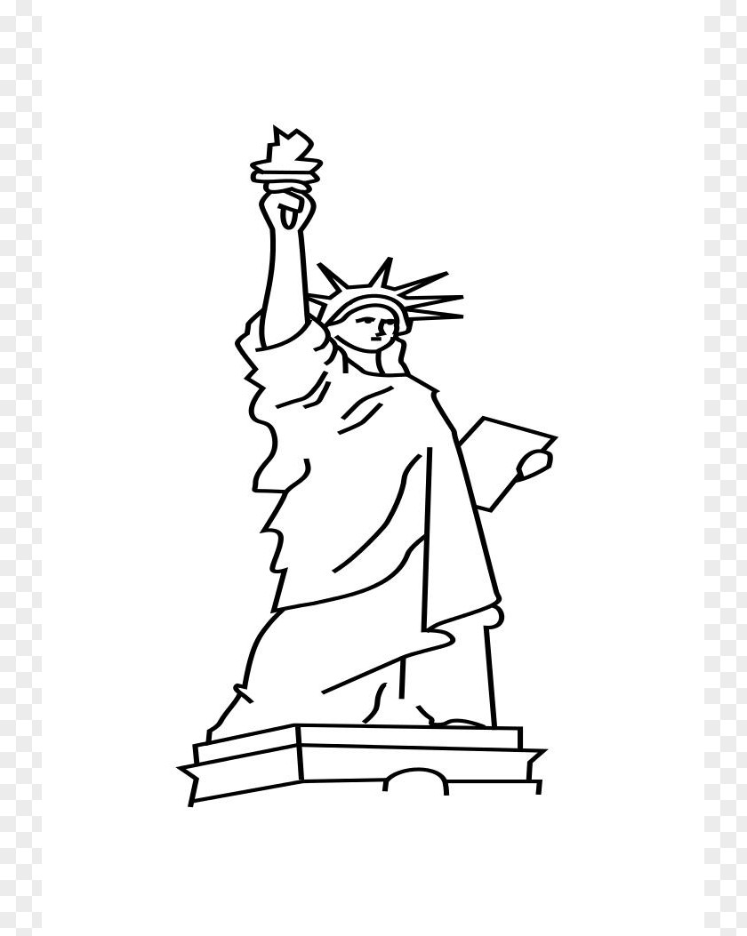 Statue Of Liberty Drawing Outline Cartoon Clip Art PNG
