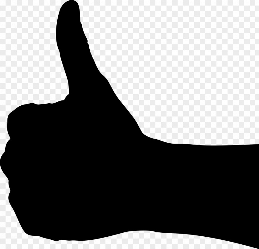 WHITE Thumbs Up Thumb Signal Clip Art PNG