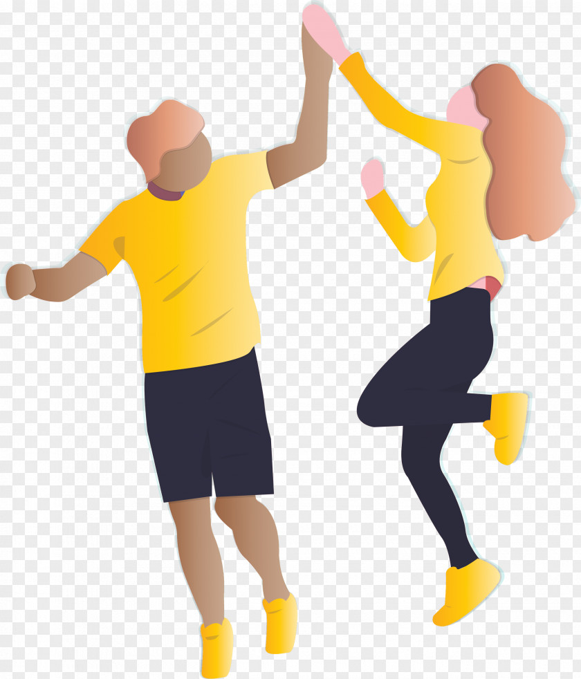 Yellow Dance Gesture PNG