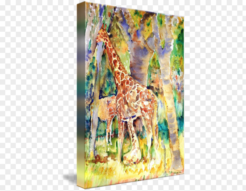 Giraffe Watercolor Painting Abstract Art PNG