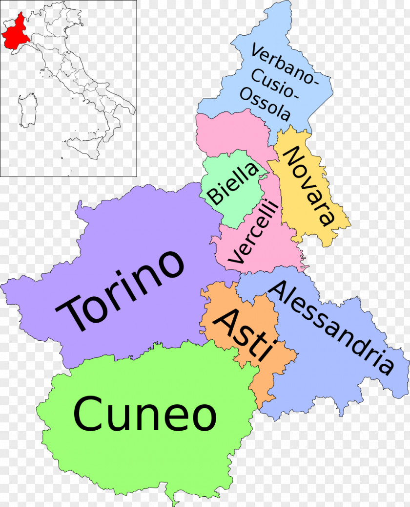 Map Regions Of Italy Provinces Northwest Province Turin Asti DOCG PNG