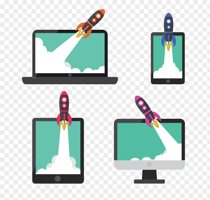 4 Rocket Vector Material Out Of The Screen Startup Company Illustration PNG