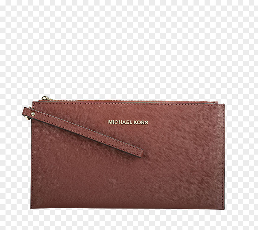 MichaelKors Michael Kors Leather Wrist Bag Envelope Red Brick Designer PNG