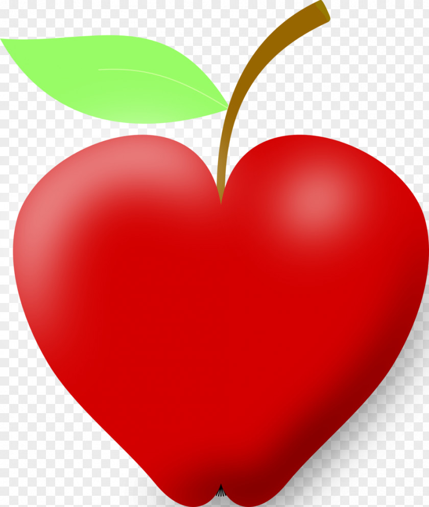 Red Apple Pencil Heart Clip Art PNG