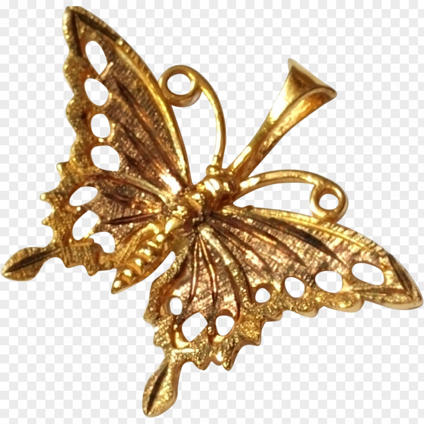 Gold Brooch 01504 Body Jewellery Moth PNG