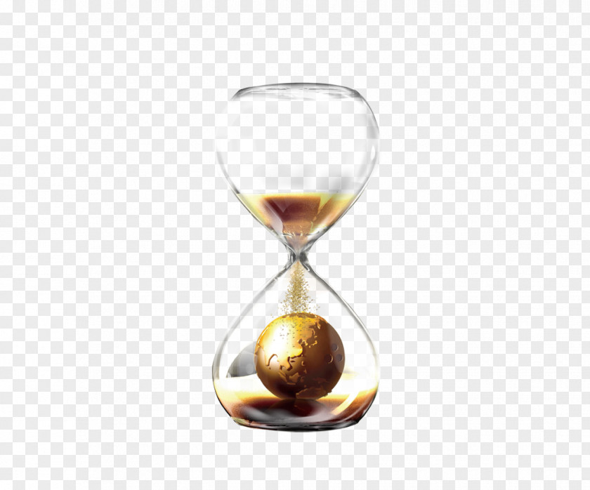 Golden Hourglass Sand Time Computer File PNG