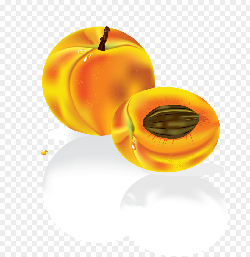 Golden Peach Shape Berry Fruit Euclidean Vector Download PNG
