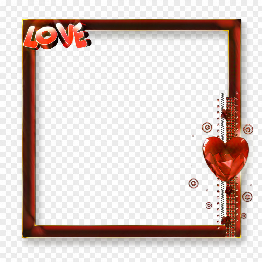 Rectangle Heart Love Photo Frame PNG