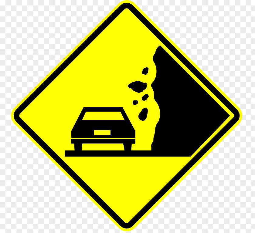 Traffic Sign Landslide Senyal Information M41 Highway PNG